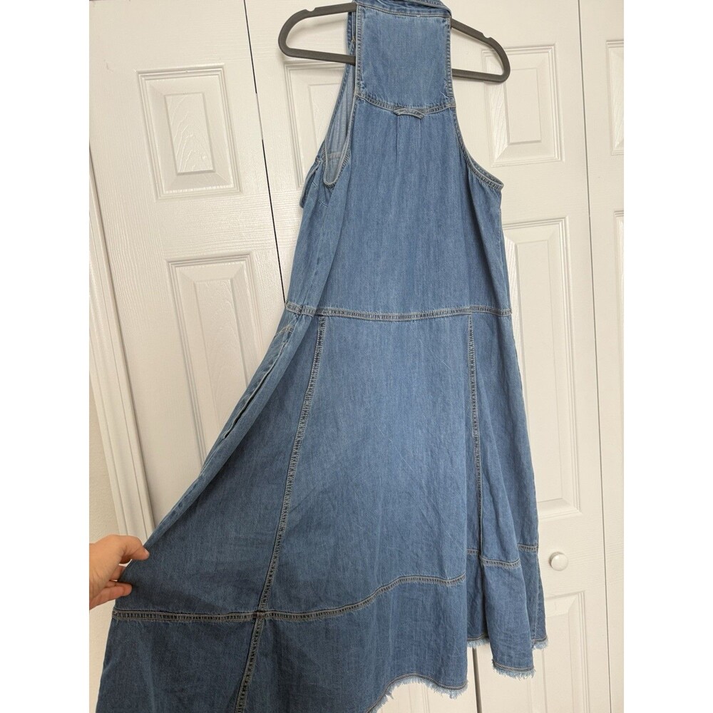 Anthropologie Pilcro Denim Halter Swing Midi Dress - Size L" - Picture 9 of 14